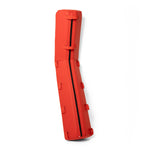The Boxing Ring Corner Pads by SMAI are large, red with a white zipper, made from medium density foam and a durable vinyl cover. They include multiple straps and handles for easy transport, perfect for long items like skis or snowboards against a plain white background.
