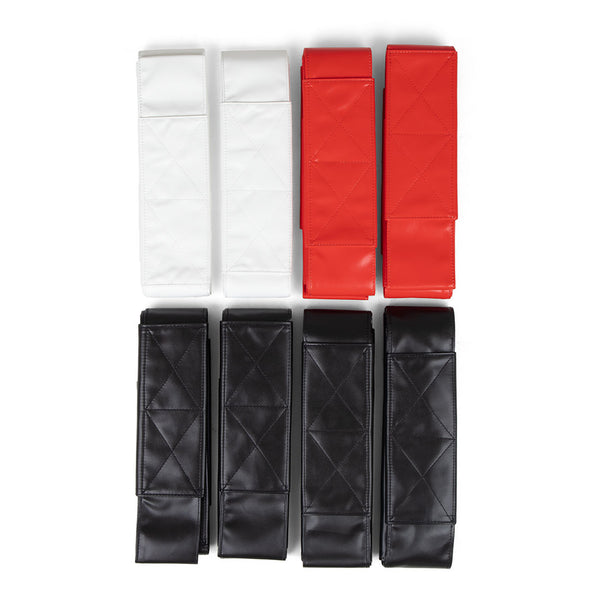 Folded Boxing Ring Rope Spacers in red, white and black