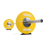 Deadlift Bumper Wedge Pair supporting barbell and bumpers