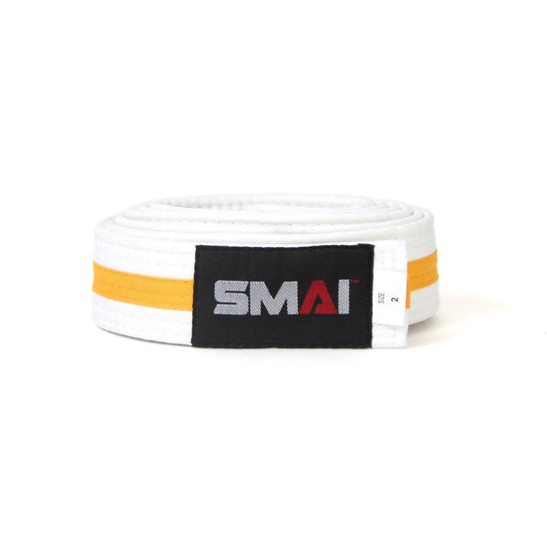 Martial Arts Belt - Coloured Stripe Yellow