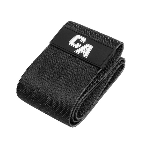 The SMAI Combine Air Knitted Mini Band Extra Heavy in black, featuring a rectangular "CA" logo patch, is neatly folded on a white background.