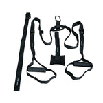 SMAI's The Yard - Suspension Trainer - GTS features black adjustable straps with handles, buckles, and foot cradles. This portable fitness equipment is perfect for functional strength and bodyweight resistance training.