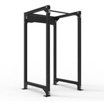 SMAI Single Power Rack with Chin Up Bar - Vanta Series featuring black vertical uprights, horizontal base beams, and a top chin-up bar.