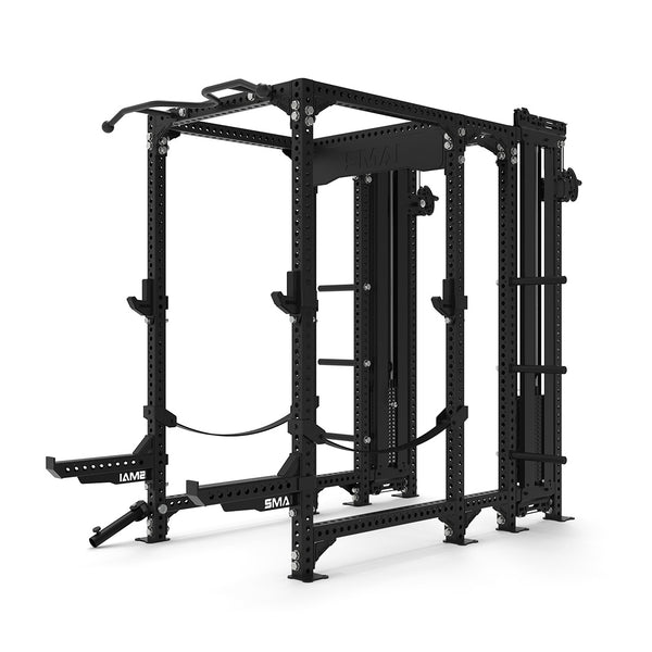 Power Rack w/ 2 Cable Tower Add Ons  - Vanta Series Side Render 2