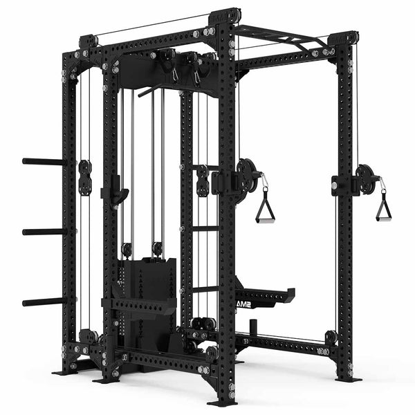 Power Rack with functional trainer integrated dual stack