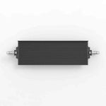 The SMAI Flat Shelf R20 – 108cm from the Vanta Series is a rectangular black metal shelf with silver connectors on both ends, shown from above against a white background; designed for seamless integration with power rack shelves or other commercial gym storage solutions within the Vanta Series collection.