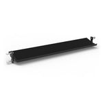 The SMAI Dumbbell Shelf - Vanta Series is a black metal rectangular shelf with mounting brackets at each end, designed for wall installation. Its minimalistic, modern style makes it ideal for contemporary spaces.