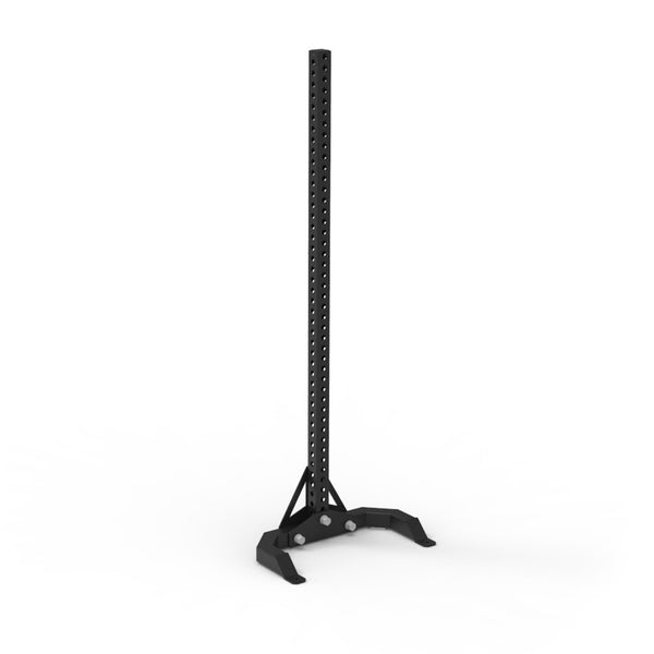 The SMAI Freestanding Upright - Vanta Series is a tall, black metal upright with a wide base and multiple holes for fitness or cable training, shown standing on a white background.