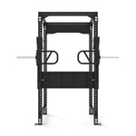 The SMAI Leg Press Attachment - Vanta Series features a durable square steel frame, adjustable bar settings, and horizontal safety bars—ideal for enhancing your home gym strength training setup.