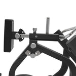 Close-up of the SMAI Commercial Plate Loaded Seated Row CMX-01 showing the adjustable chest rest and handle mechanism.