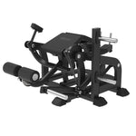 SMAI Commercial Plate Loaded Prone Leg Curl - CMX-08 featuring a black frame and foam leg rollers.