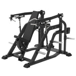 SMAI Commercial Plate Loaded Shoulder Press - CMX-10 featuring a black frame and an adjustable seat.