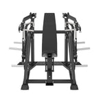 SMAI Commercial Plate Loaded Shoulder Press - CMX-10 featuring a central padded seat and dual pressing arms with weight plate horns on each side.