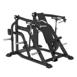 Black SMAI Commercial Plate Loaded Shoulder Press - CMX-10 featuring a padded seat and horizontal weight plate pegs for plate-loaded resistance.