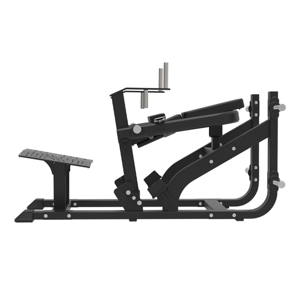 SMAI Commercial Plate Loaded Glute Bridge - CMX-16 featuring a back pad, seat belt, and foot plate.