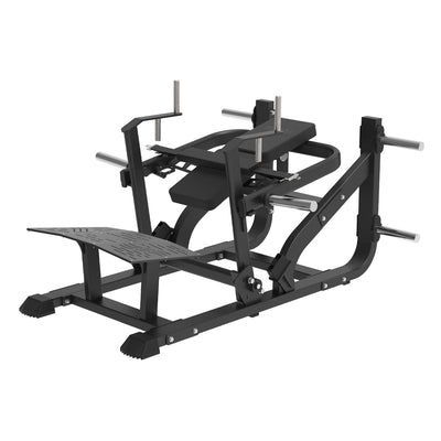 SMAI Commercial Plate Loaded Glute Bridge - CMX-16 featuring a foot plate, padded backrest, and weight plate storage pegs, designed as durable commercial gym equipment.
