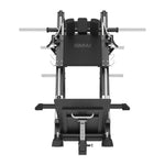 SMAI Commercial Plate Loaded Incline Squat - CMX-19 machine featuring a black backrest, shoulder pads, and an adjustable foot plate.