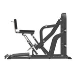 Side view of an SMAI Commercial Plate Loaded Seated Bent Row - CMX-32 featuring an adjustable seat, chest pad, and footplate.