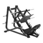 The SMAI Commercial Plate Loaded Leg Press CMX-34, a commercial 45-degree leg press featuring a black frame, adjustable back support, and a large metal footplate.