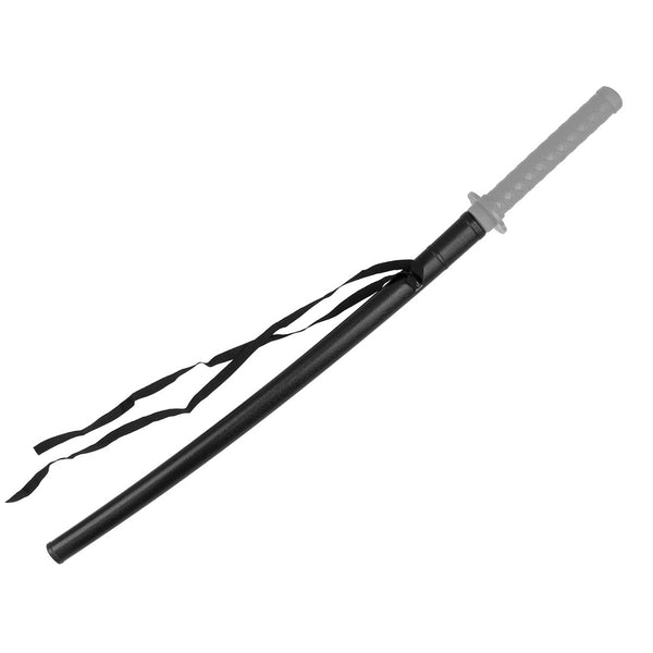 Scabbard for Bokken black plastic 78cm with ribbon tie and bokken sheathed