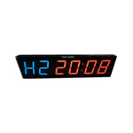 The Yard - Cross Trainer Timer by SMAI is a large digital wall clock with blue "H2" and red "20:08" digits and "THE YARD" above the display, making it the perfect custom interval timer for your space.
