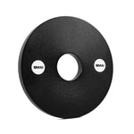 A pair of SMAI Calibrated Weight Plates - 2.5kg each, in black precision cast iron with a large central hole and two small white SMAI logos, displayed upright on a white background.