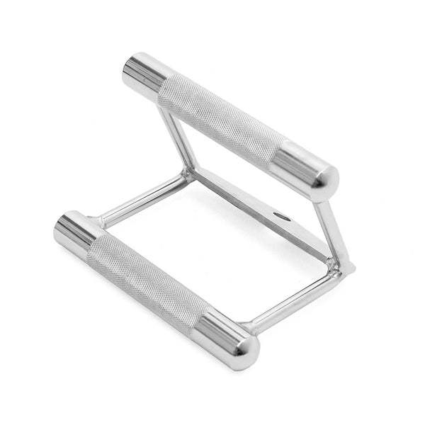 The SMAI Chrome Rowing Handle for Cable Machine features textured grips and a durable metal build, making it ideal for strength training and weightlifting exercises with cable machines.