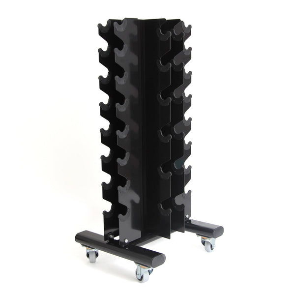 High gauge steel coated in durable, texture powder coat Dumbbell Rack with Wheels (Empty)