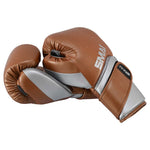 A pair of brown and silver SMAI Silver Series Boxing Glove with integrated wrist support.