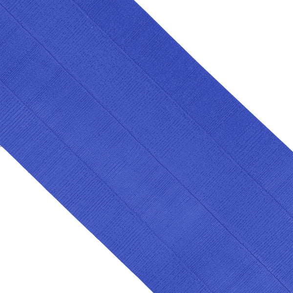 A close-up of SMAI’s Dollamur Flexi-Roll Tatami Seam Tape in Royal Blue highlights its textured surface and stitching, echoing the signature tatami pattern found on Dollamur Flexi-Roll mats.