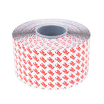 SMAI Dollamur Flexi-Roll Tatami Seam Tape - Black: a large adhesive tape roll with a white surface and diagonal red "3M" logos, ideal for securing Dollamur Flexi-Roll or tatami mats.