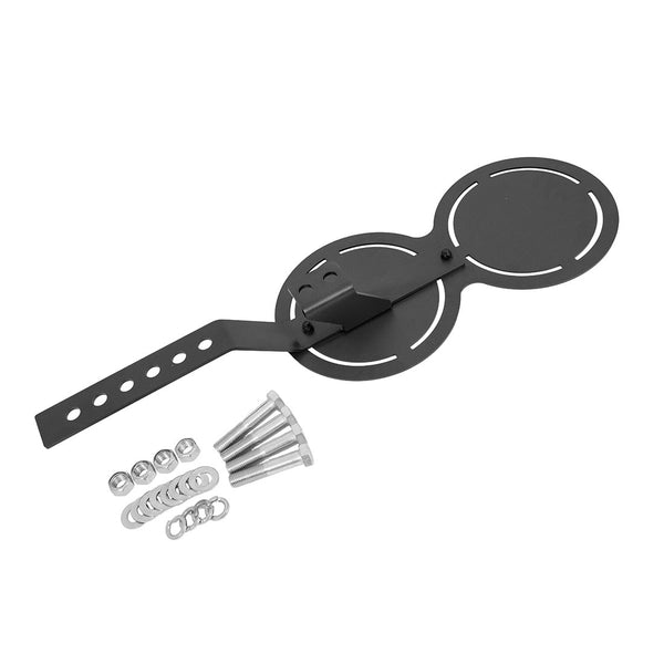 The SMAI Double Wall Ball Target - Vanta Series features two black metal circular plates on an angled arm, plus bolts, washers, and nuts for assembly—ideal for use as a versatile wall ball target or power rack attachment.