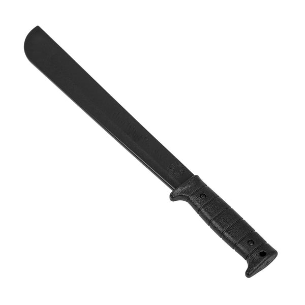 The SMAI Machete - Unbreakable, featuring a wide blade and a textured grip handle, is displayed against a white background. Crafted from unbreakable polypropylene, it serves as an ideal tool for martial arts.