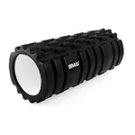 The Trigger Point Pack by SMAI includes a black foam roller with a textured surface and brand logo, designed for Trigger Point Therapy. Its rugged, grid-like pattern provides an effective deep tissue massage and muscle relief.