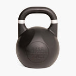 A SMAI Fusion Series Competition Kettlebell in black, featuring a large handle and marked with “44 KG” and “97 LB” on the front, is positioned upright against a plain white background.