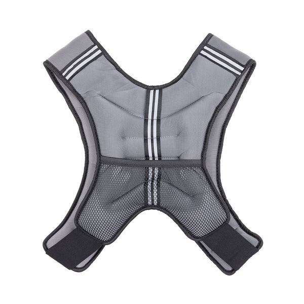 The SMAI Weighted Ruck Vest - Grey is built for fitness and rucking, featuring black trim, adjustable straps, ventilated mesh, and front reflective stripes for enhanced visibility.