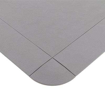 TPE Gym Flooring Tile - 5mm - Grey Close up of corner with edge piece 