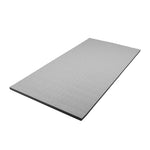 The SMAI Roll Out Workout Mat - Dollamur Flexi Roll in light grey features a flat, rectangular design with a grid surface—perfect as a versatile home training mat for workouts.