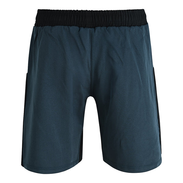 A pair of SMAI Hybrid MMA Grappling Shorts in black and grey with an elastic waistband and contrasting side panels, shown against a white background.