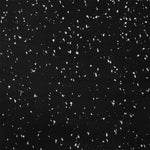 Featuring a black surface with randomly scattered small white flecks that create a speckled, terrazzo-like appearance, the SMAI Rubber Gym Flooring Tile - 15mm - White Fleck offers the look of non-slip rubber mats and provides a durable solution for gym flooring.