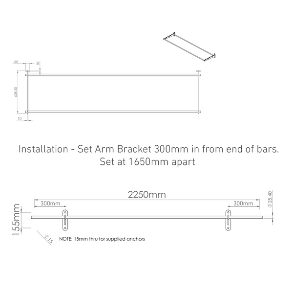 Exercise Ball Storage Rack - Wall Mounted measurements 