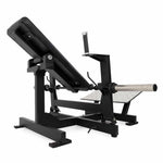 The SMAI Incline Hip Thrust Bench features a padded backrest, metal footplate, and weight plate holder—making it an ideal commercial machine for lower body strength training in gyms or home setups.