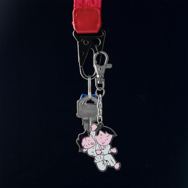 Judo Throw keyring on black background