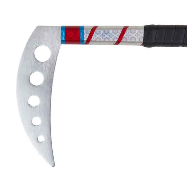 Prism Demo Kama - Red and Silver with Grip Close up of Shinogi