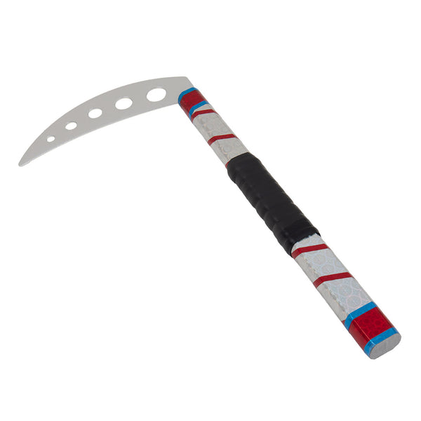 Prism Demo Kama - Red and Silver with Grip Close up of Nigiri