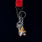 3D Karate Duck Keyring on black background