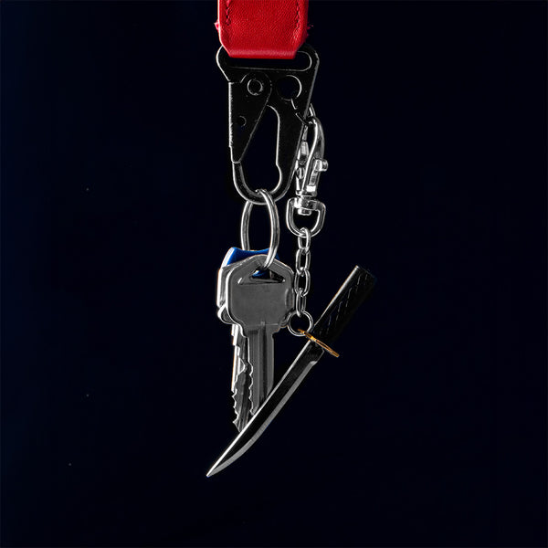 Samurai Sword Keyring Black background
