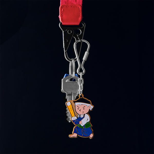 Kendo Man keyring black background