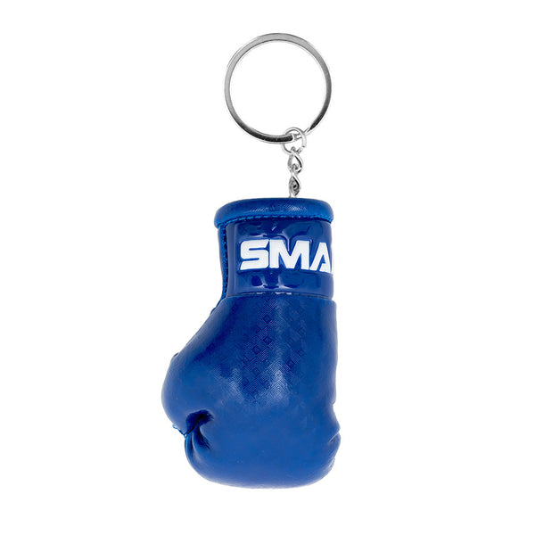 The SMAI Boxing Glove Keyring features a miniature blue glove with "SMAI" on the wrist—a unique and fun boxing gift for fans.
