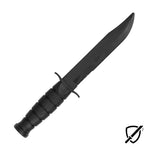 Daggar style training martial arts knife black plastic Unbreakable Logo